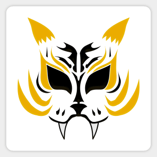 Kitsune Face - Gold Sticker